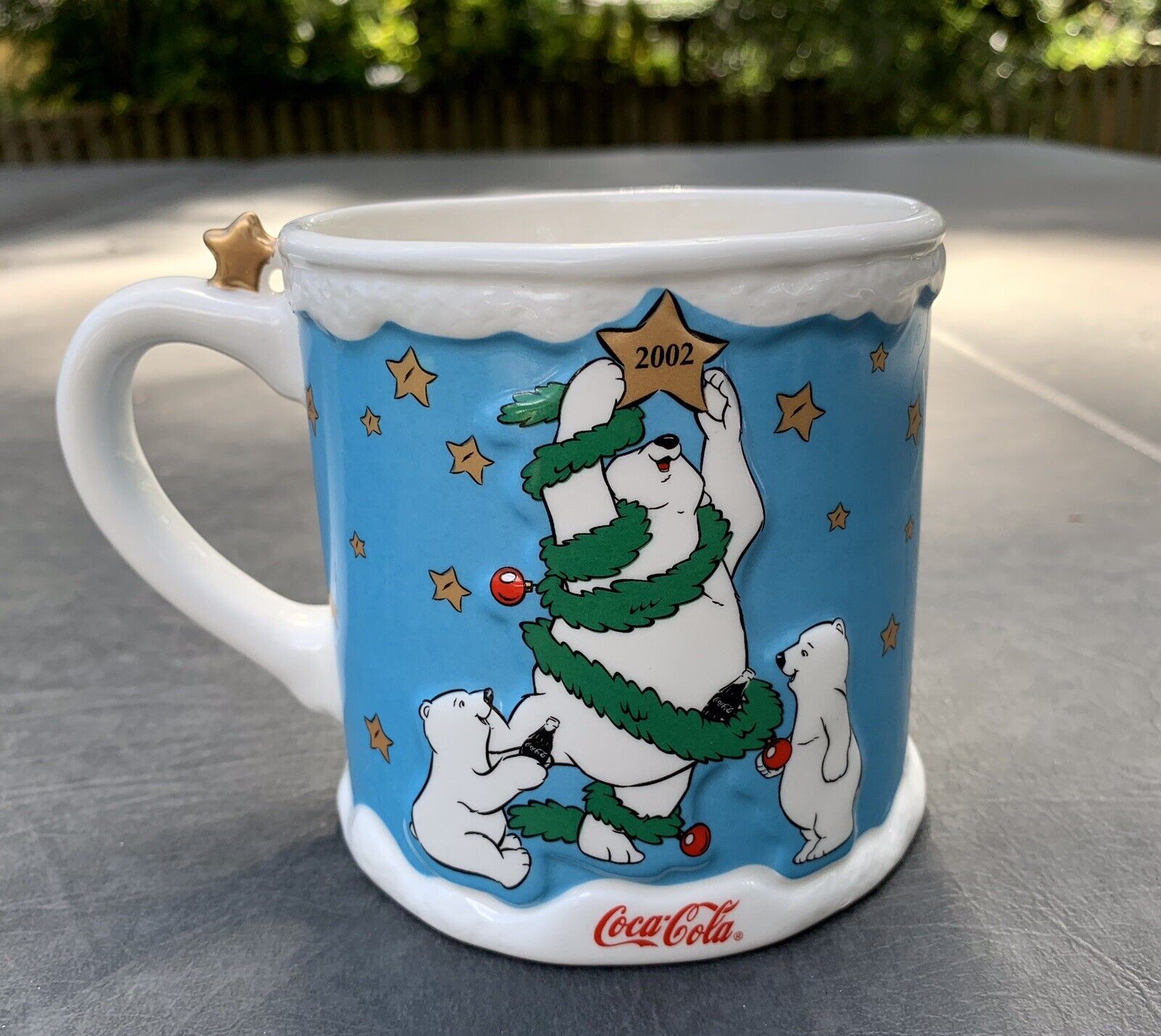 Vintage Coca-Cola 2002 Christmas Polar Bear Ceramic Coffee Mug -Large Mug