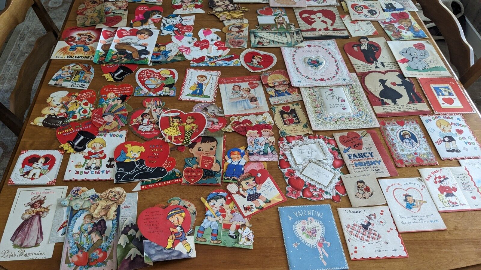 Vintage Lot 80+ Valentines Cards Mid 1900\'s to 60\'s