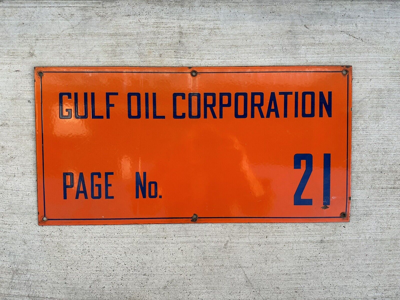 Single Sided Porcelain Gulf Oil Corporation Lease Sign