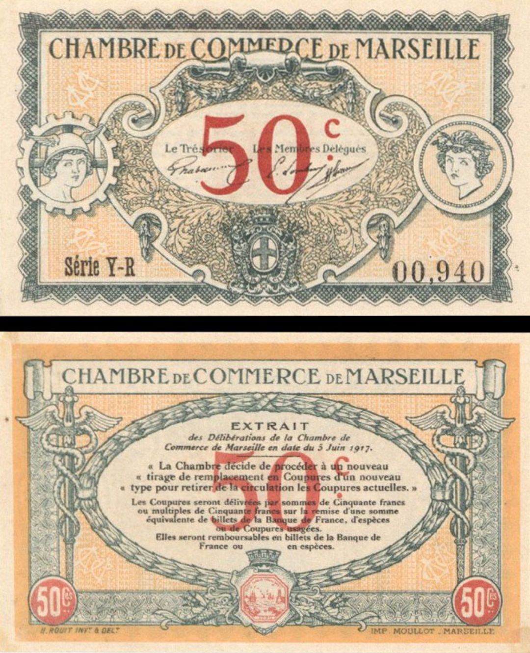 France, Notgeld - 1917, 50 Centimes - Foreign Paper Money - Paper Money - Foreig