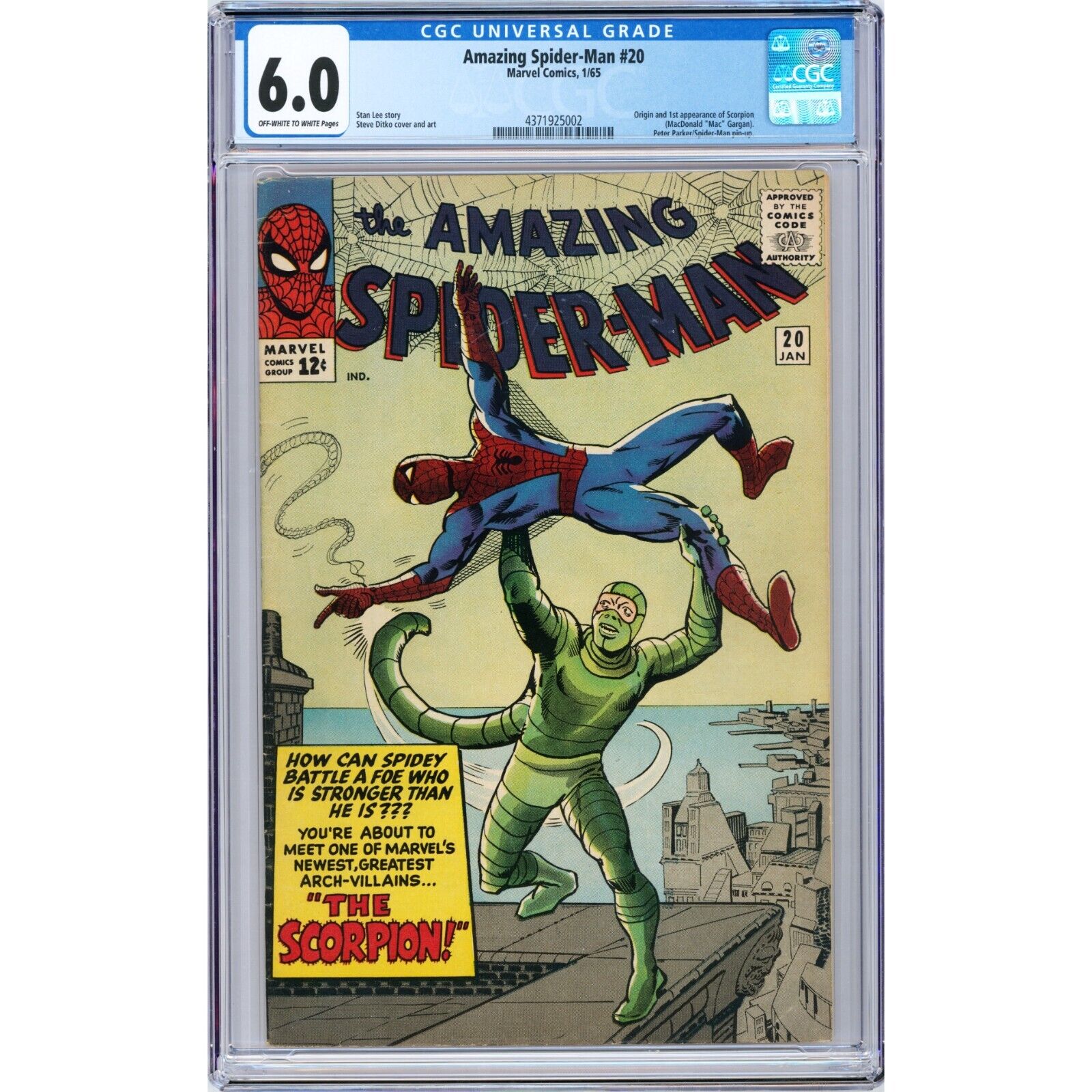 Amazing Spider-Man #20 1965 Marvel CGC 6.0 1st appearance of Scorpion
