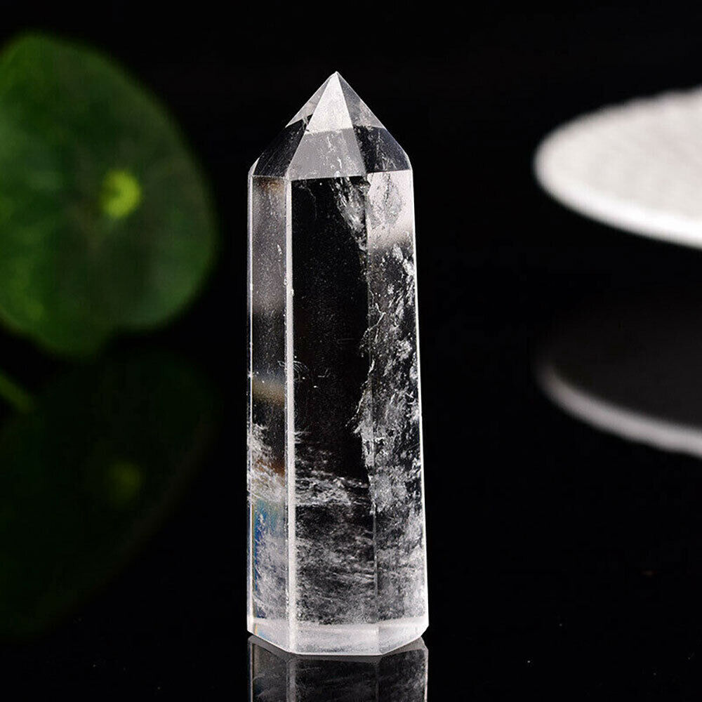 AAA+++ Natural Clear Quartz Crystal Point Tower Wand Obelisk Healing 3-4cm Stone