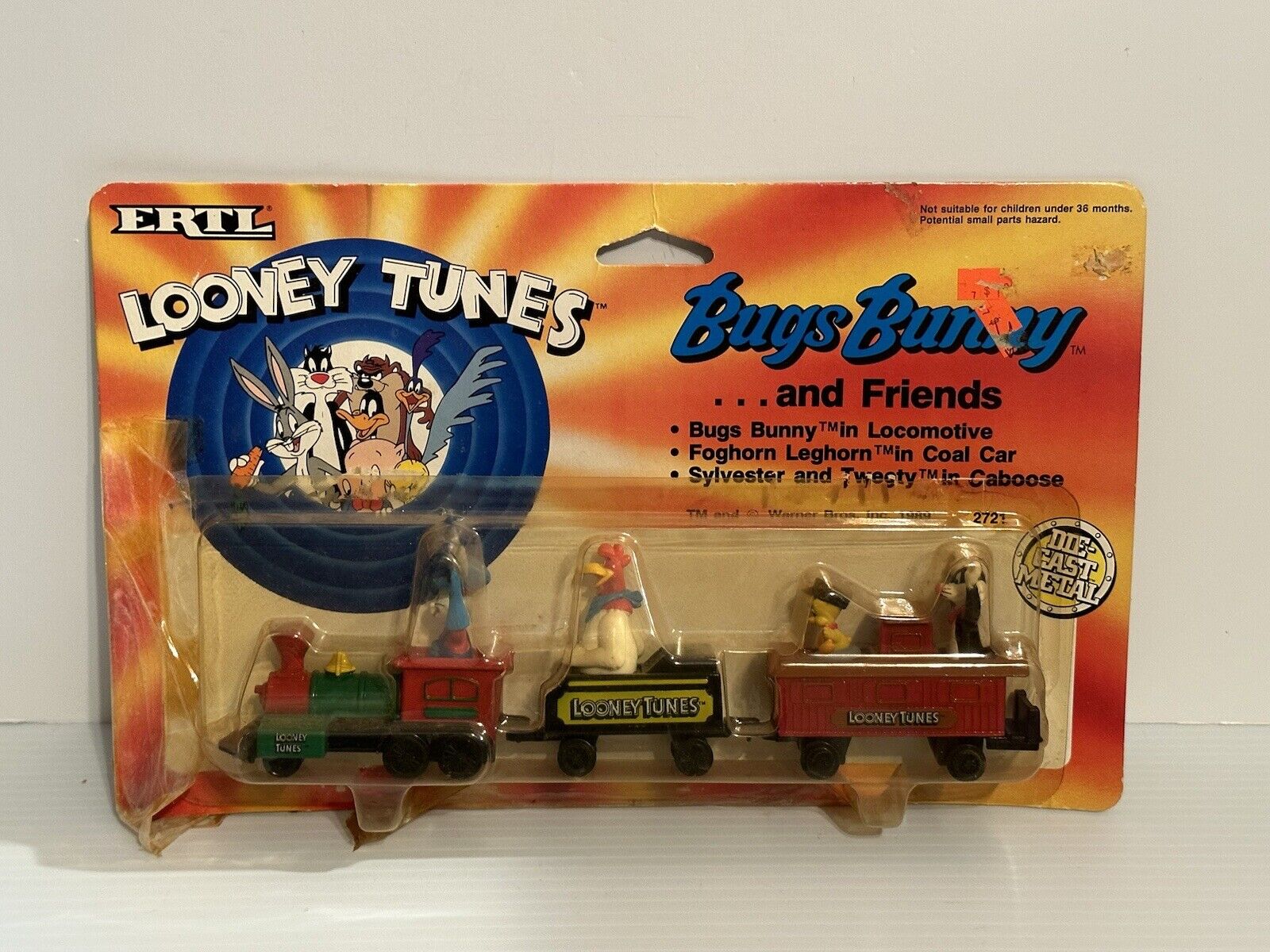 1989 ERTL Looney Tunes Bugs Bunny And Friends Die Cast Toy Train Set Taped Seals