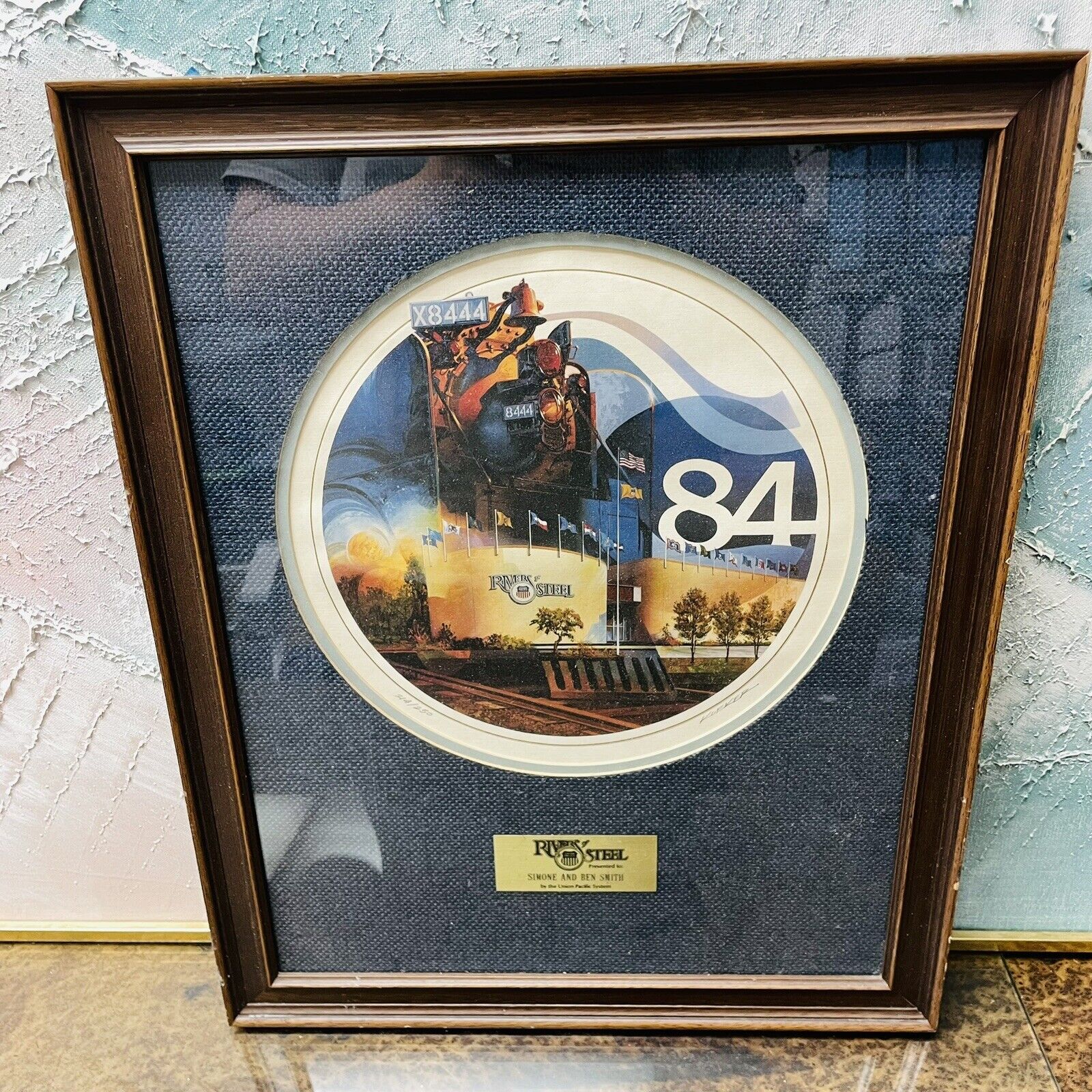 Rivers Of Steel Union Pacific System X8444 Framed Commemorative Plaque 20” x 16”