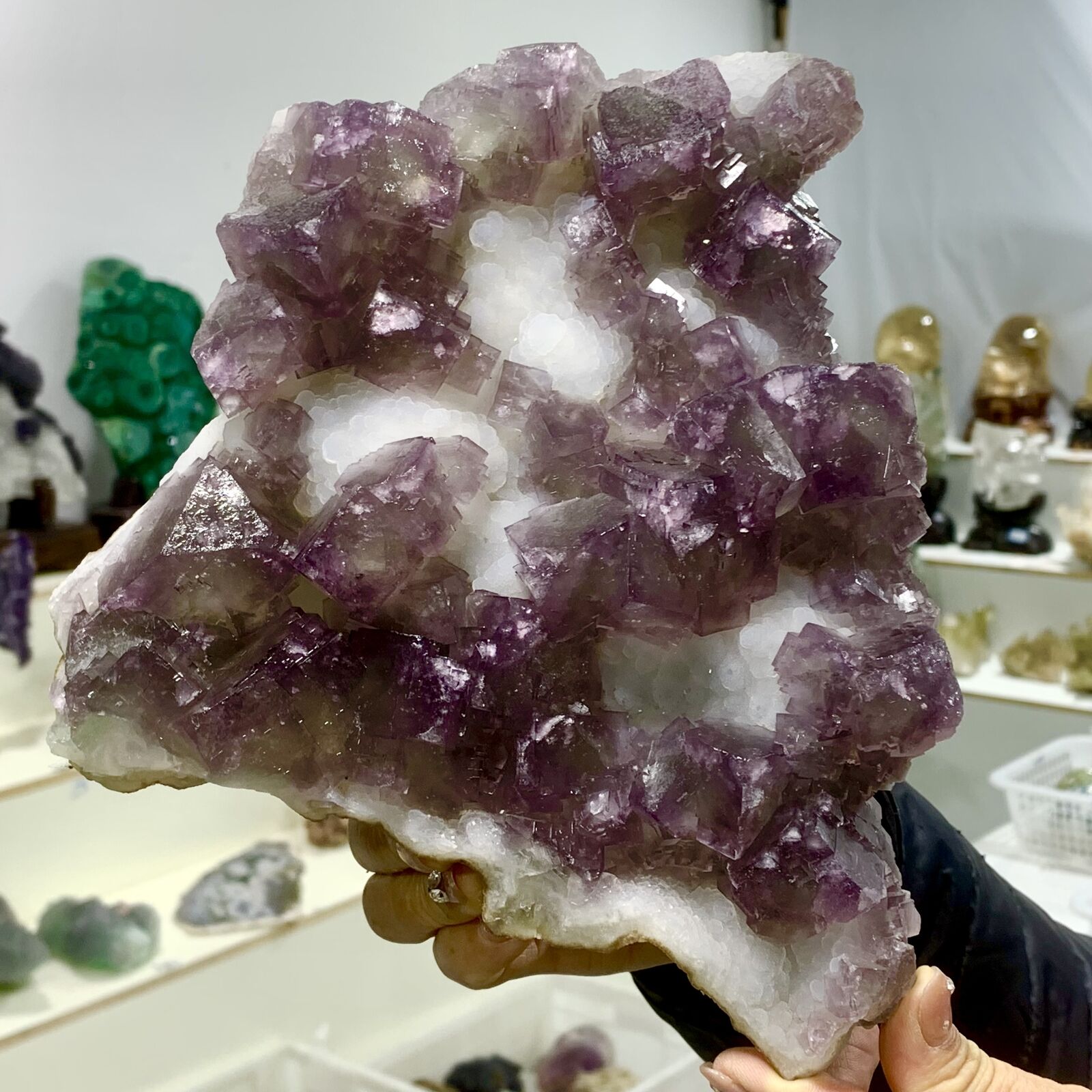 2.88LB Natural purple cubic fluorite mineral crystal sample/China