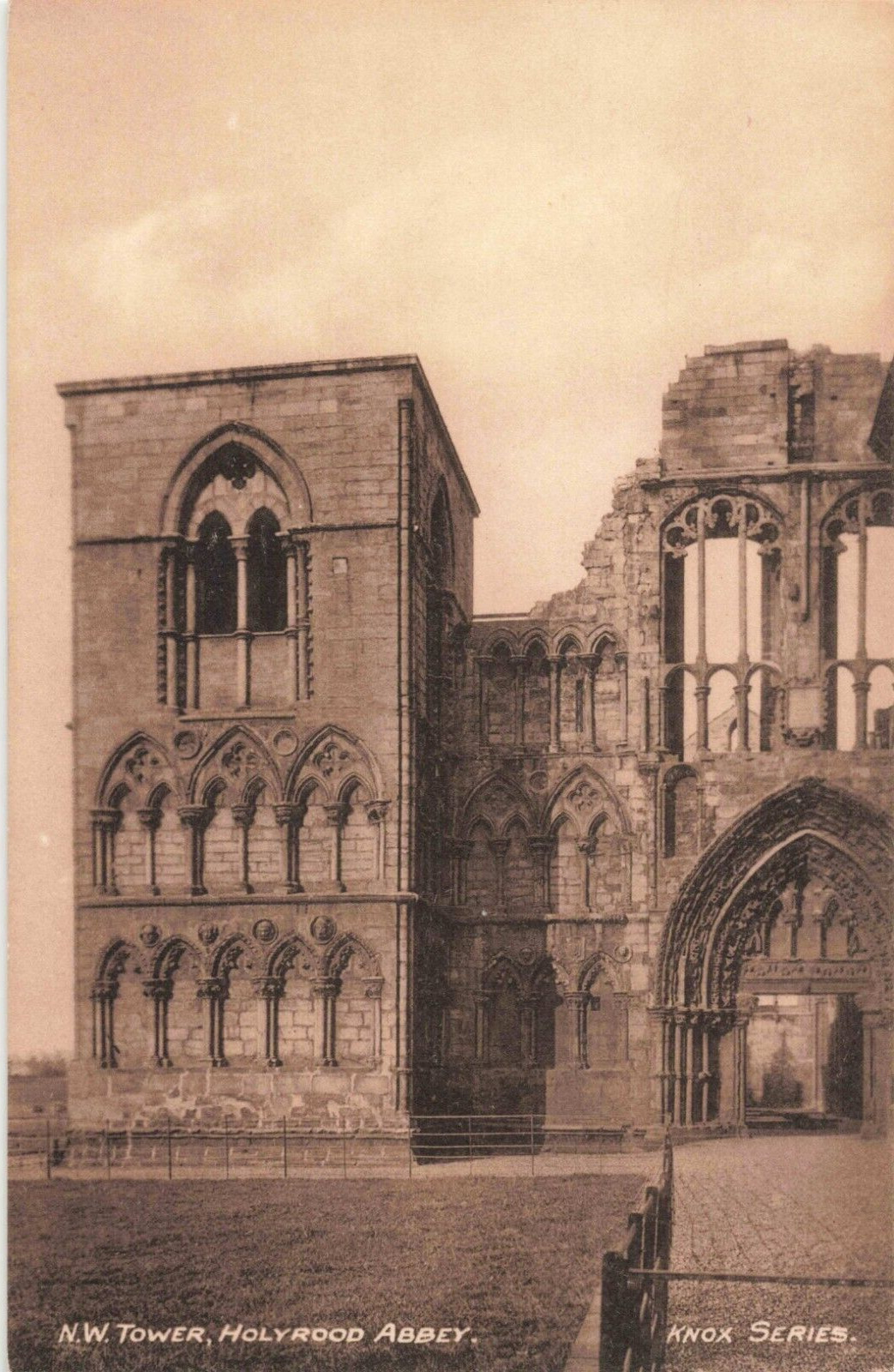 Postcard NW Tower Holyrood Abbey Edinburgh Scotland Divided Back Antique