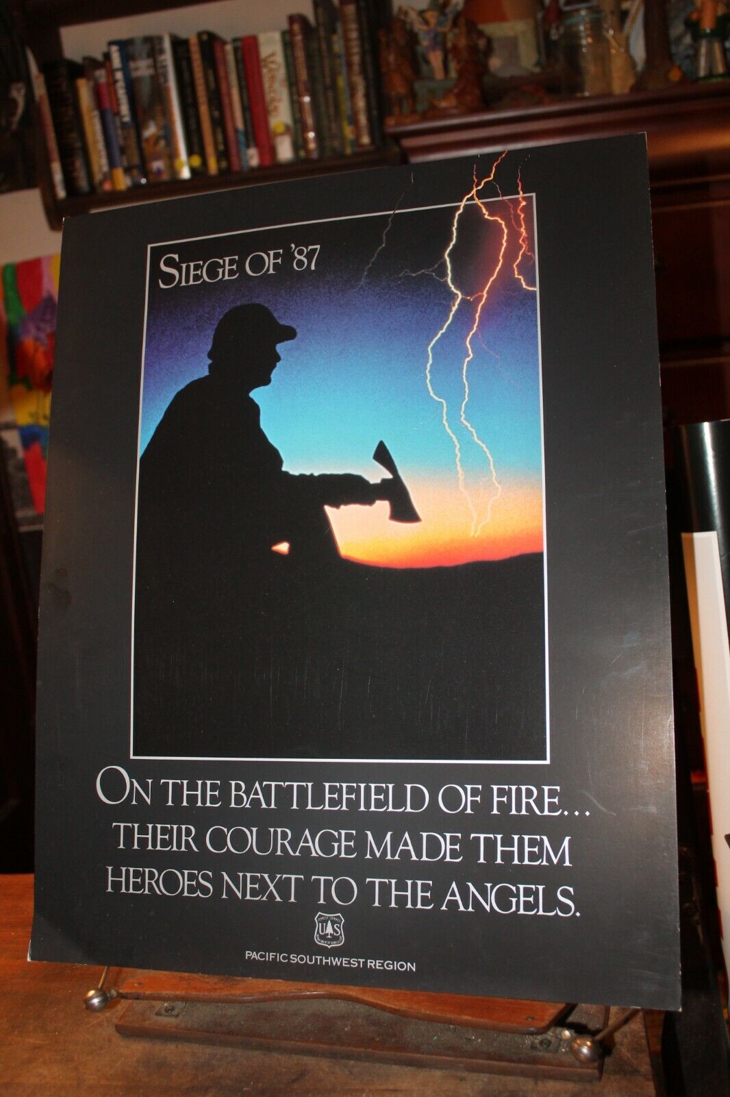 1987 USDA Forest Service Siege of \'87 Firefighters Fire Poster Pacific Southwest