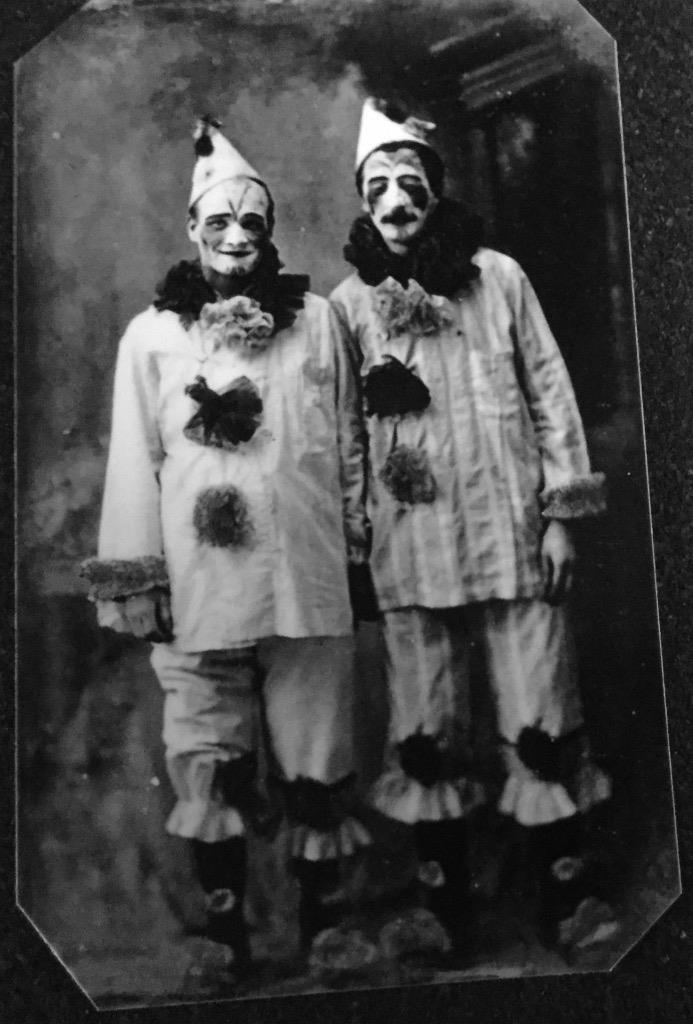 Unique Bizarre Odd Interesting Vintage Creepy Clowns tintype C1463RP