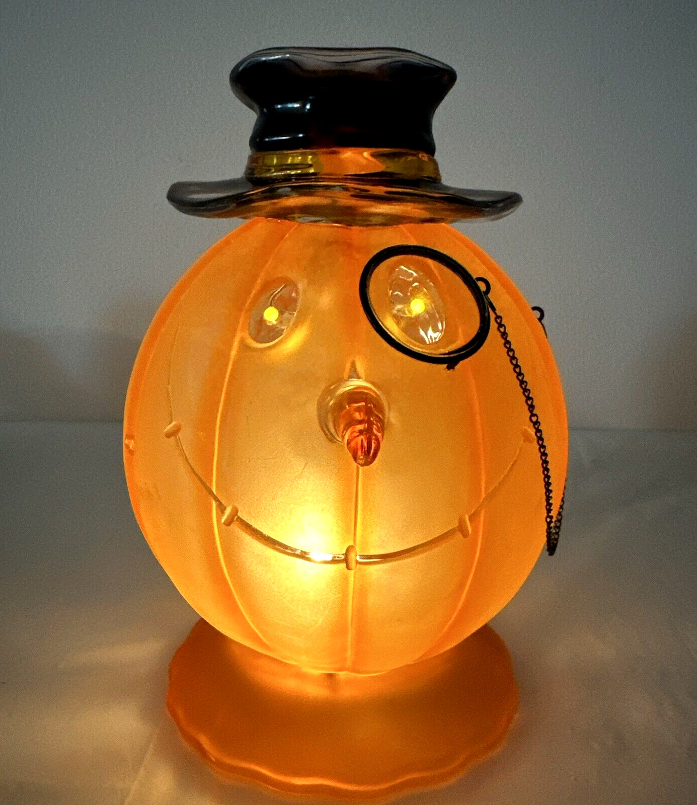 Vintage Halloween Light-Up Pumpkin Jack-O-Lantern Flashing Eyes Makes Sounds 8\