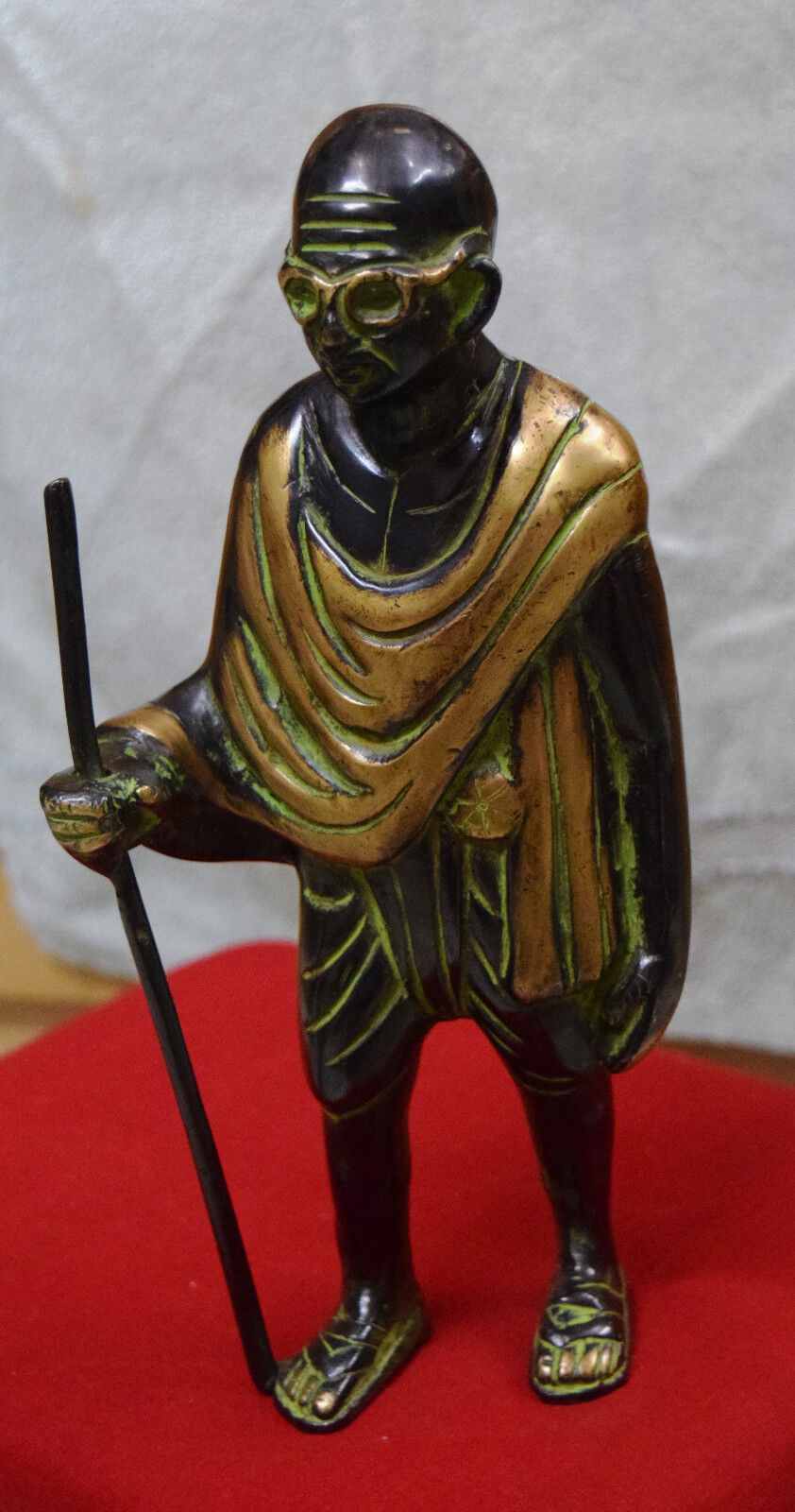 Brass Standing Gandhi Statue With Stick MG31