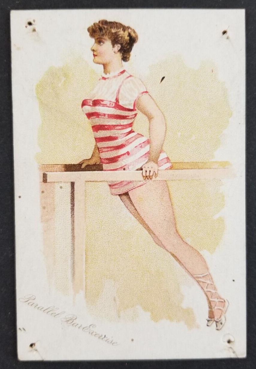 Vintage 1890s Kimball Pretty Athletes Parallel Bar N196 Tobacco Card