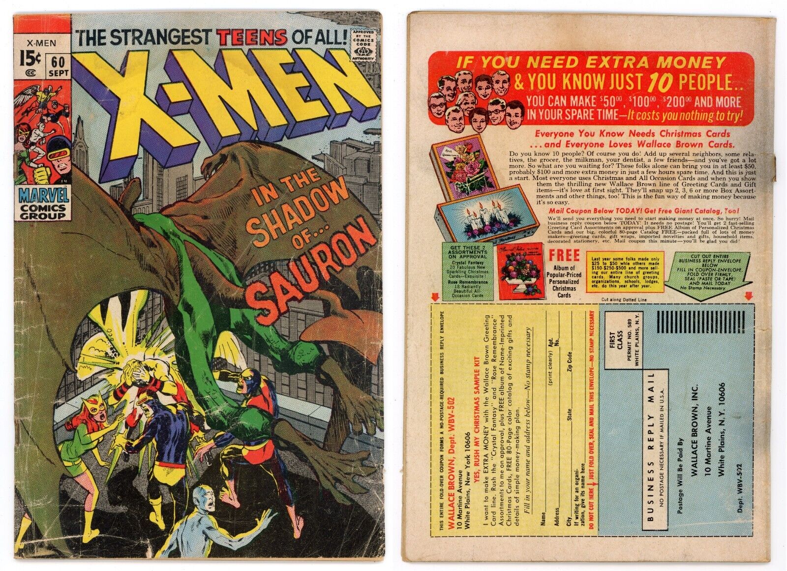 X-Men #60 (GD 2.0) 1st appearance Sauron 1st Print Neal Adams Cover 1969 Marvel