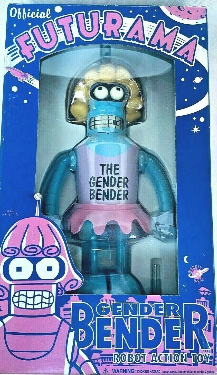 Futurama Gender Bender Tin Wind-Up Robot NIB BANNED ON AMAZON 