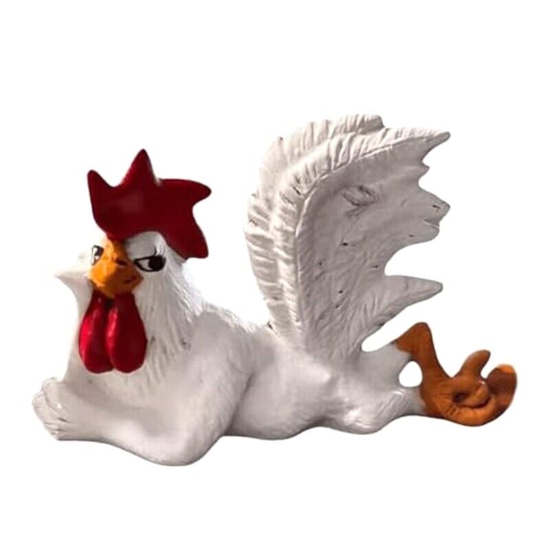 Chicken Rooster Decor Statue, Small Resin Cocks Figurine Sculpture,  Funny8063