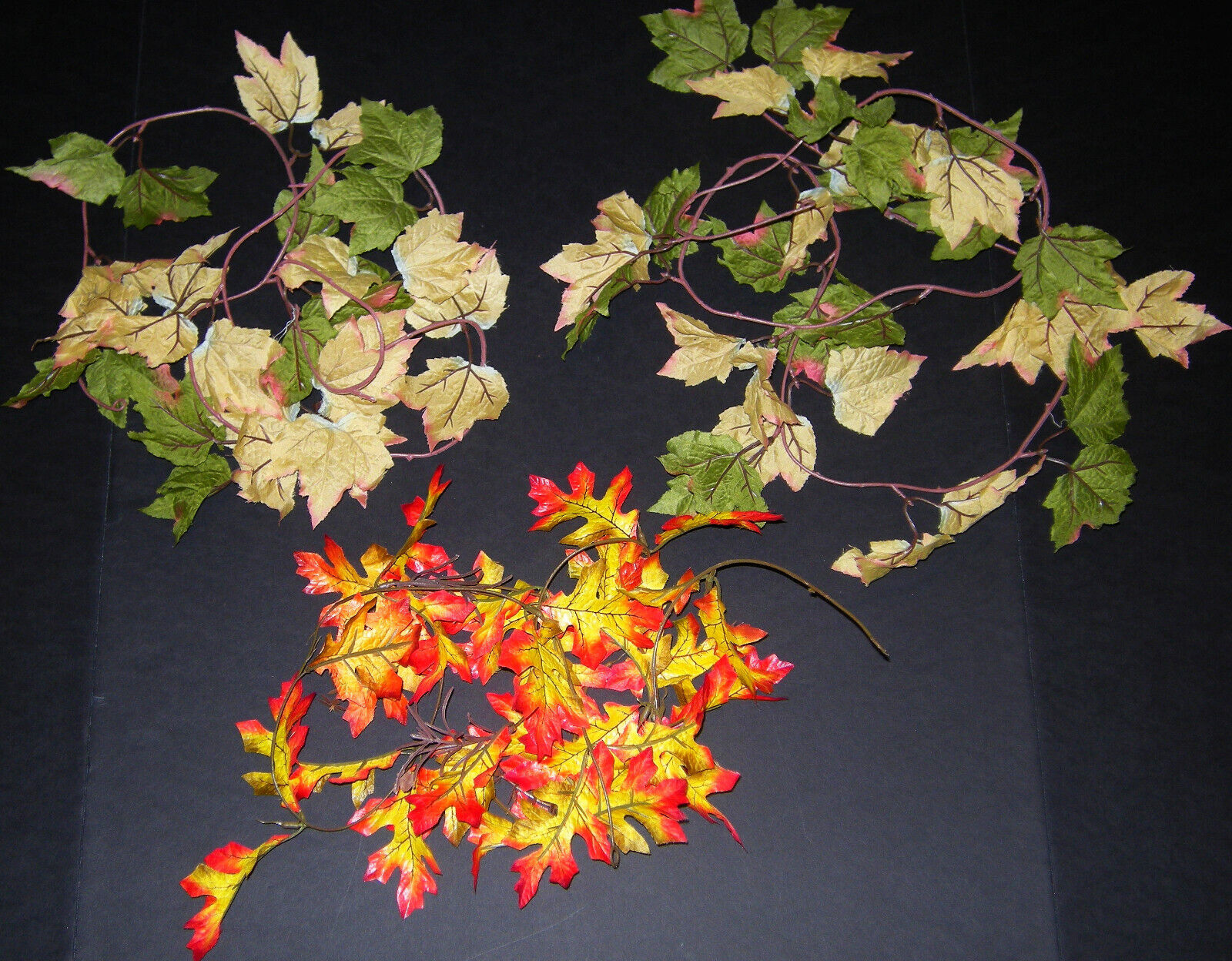 LOT OF 3 ASSORTED 6' FOOT LONG AUTUMN FALL FAUX ARTIFICIAL LEAF LEAVES GARLAND