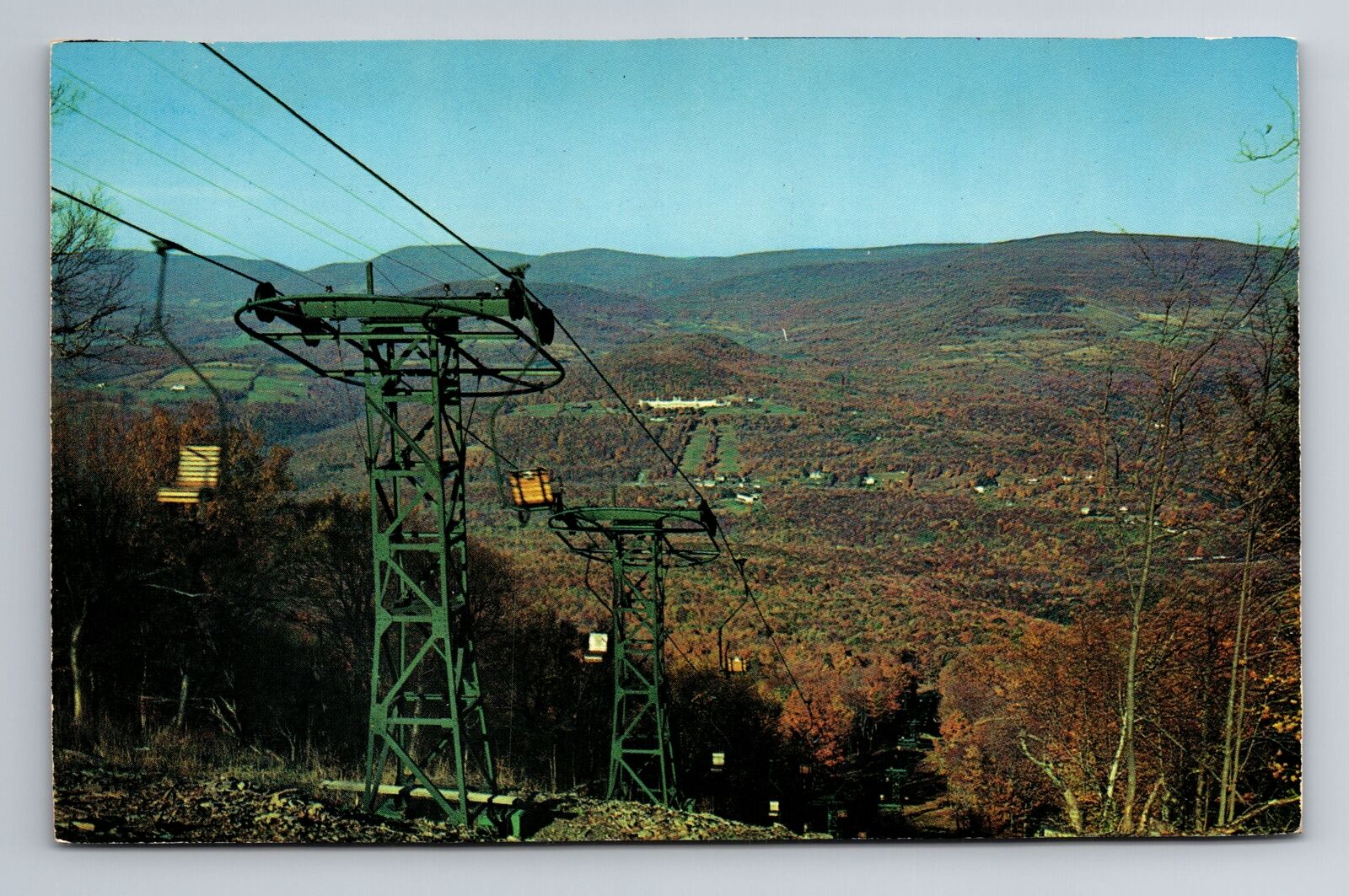 Fleischmanns NY-New York, Chairlifts, Bellcayre Mountain, Vintage Postcard