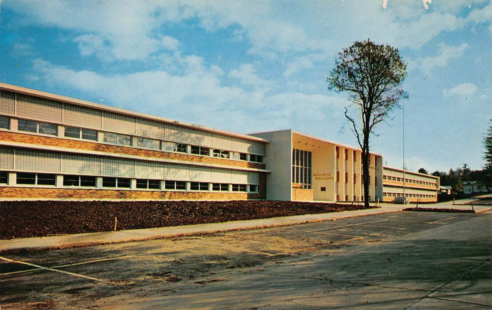 New South Salem High School OR Oregon Church Street SE View 1954 Vtg Postcard R4