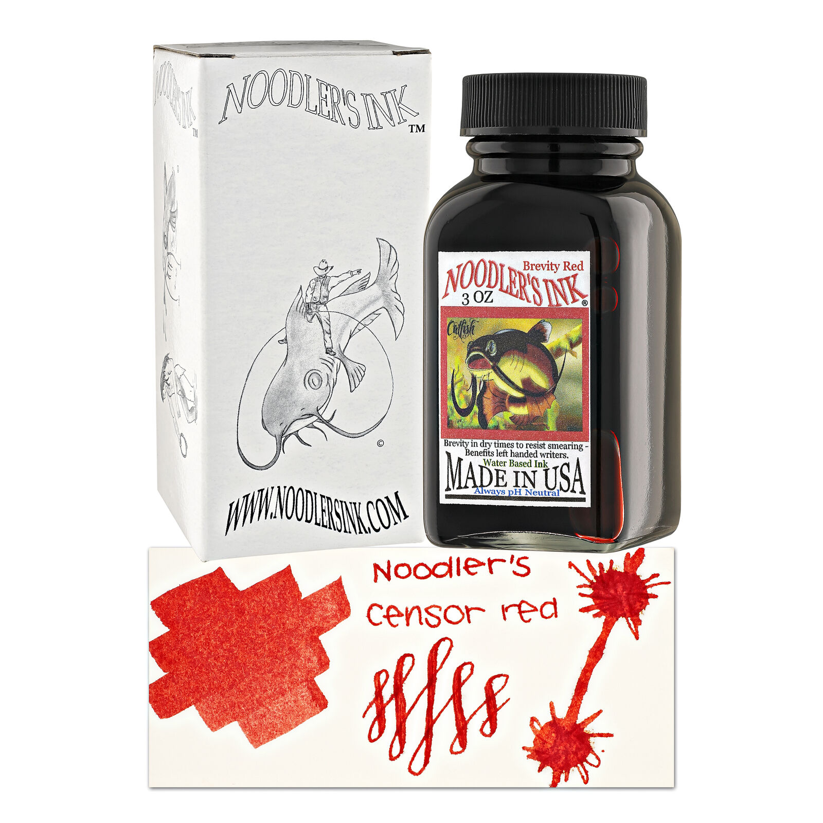 Noodler's Brevity Bottled Ink for Fountain Pens in Red - 3oz - NEW in Box