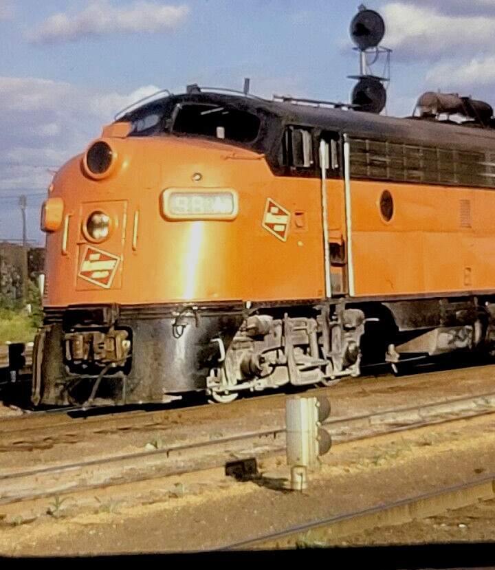 Milwaukee Road EMD F7(A) 1950 Trains on the Rails Railroad 35mm Photo Slide