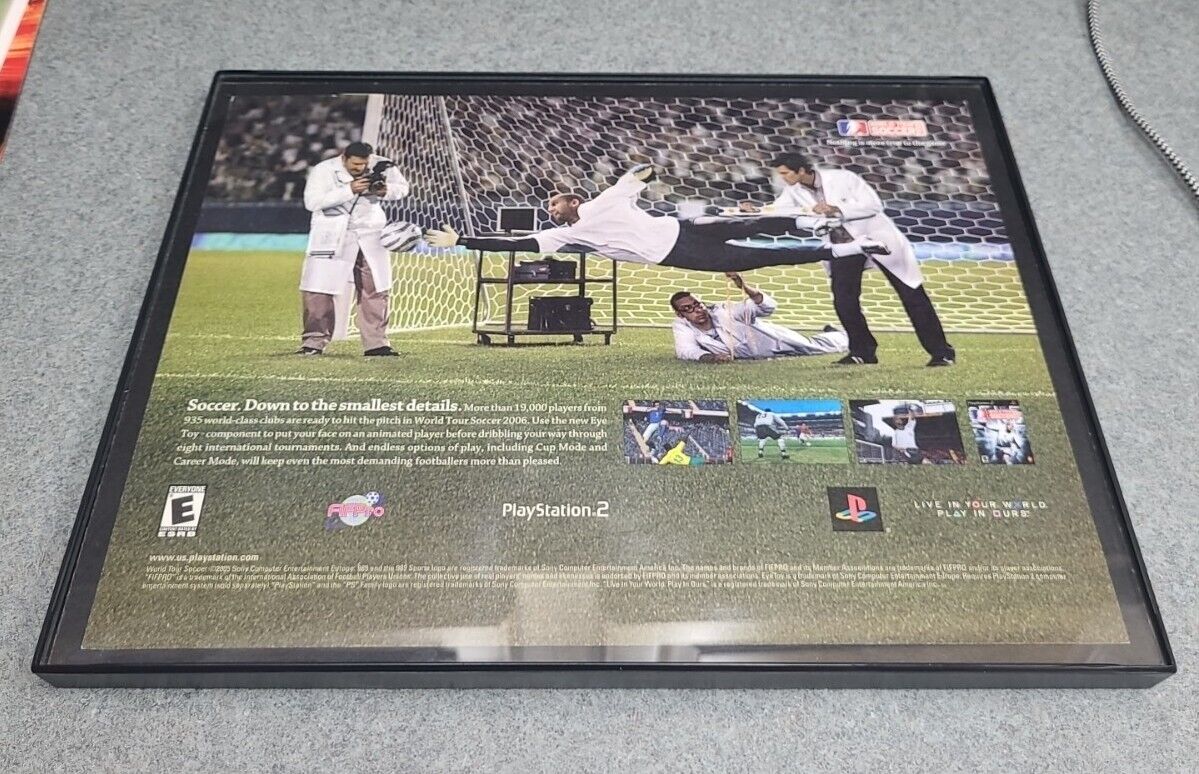 2005 Video Game PRINT AD  World Tour Soccer 2006 Playstation PS2 Framed 8.5x11 