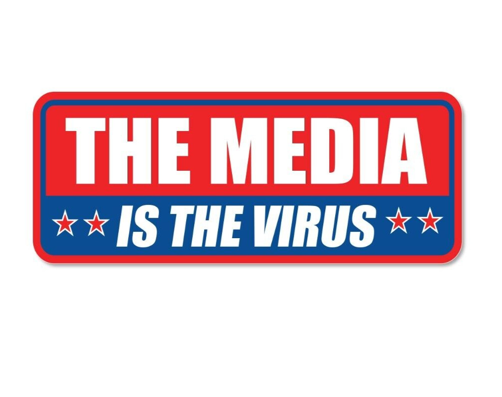 The Media Is The Virus Sticker Conservative  Bumper Sticker political stickers