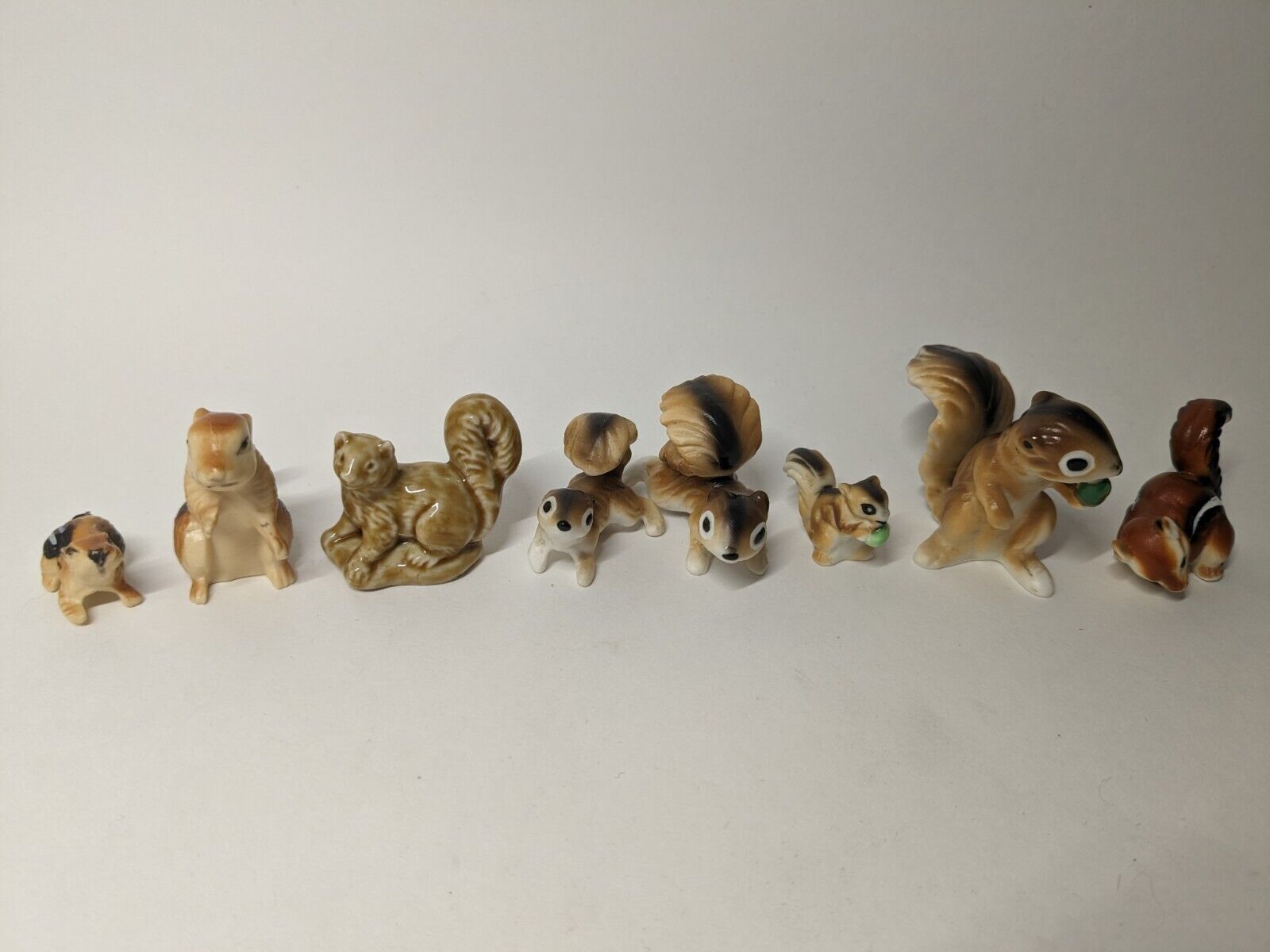 Chipmunks/Squirrel Figurines 6 Ceramic 2 Plastic