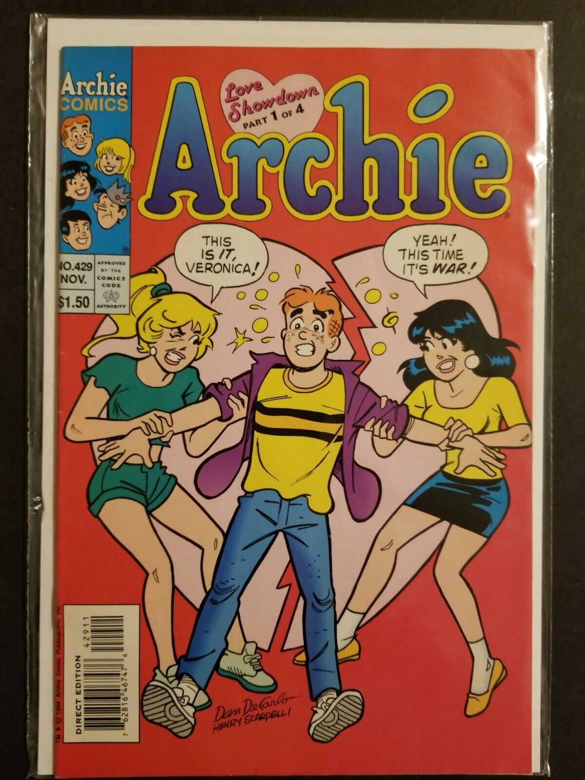 Archie #429 (1994) VF+ Love Showdown 1 Dan Parent Betty Veronica Cheryl Blossom
