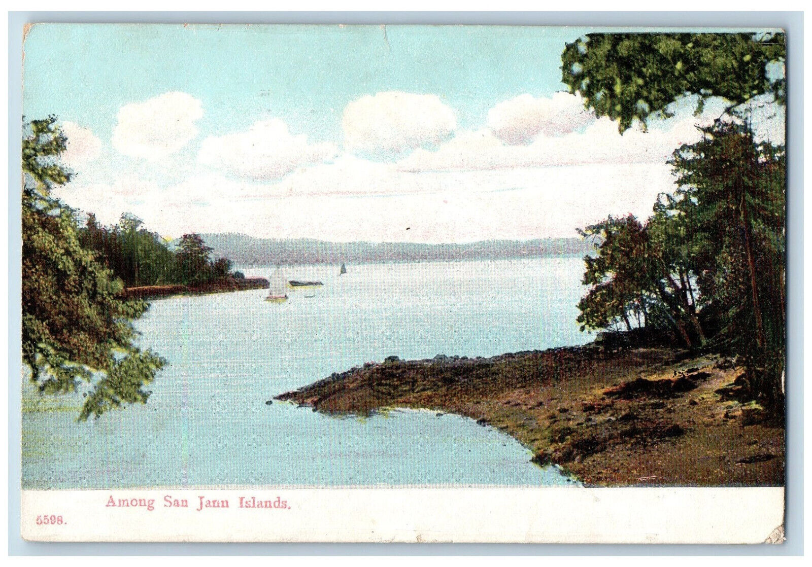 Seattle Washington WA Postcard Among San Juan Islands 1908 Antique Posted