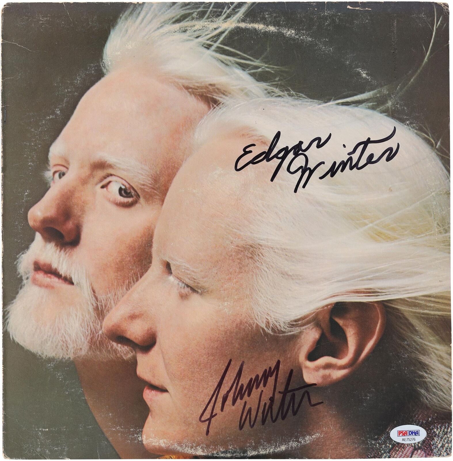 Edgar Winter and Johnny Winter Autographed Together Album PSA