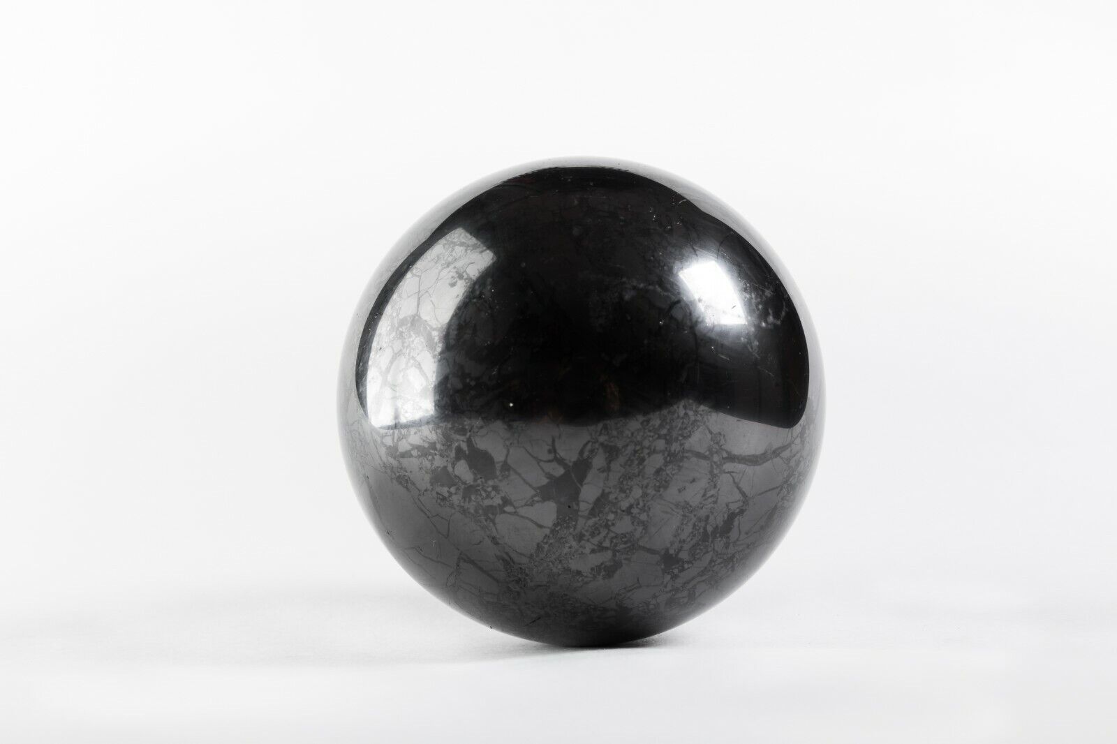 Sphere shungite polished 90mm 3,54` home decor shape