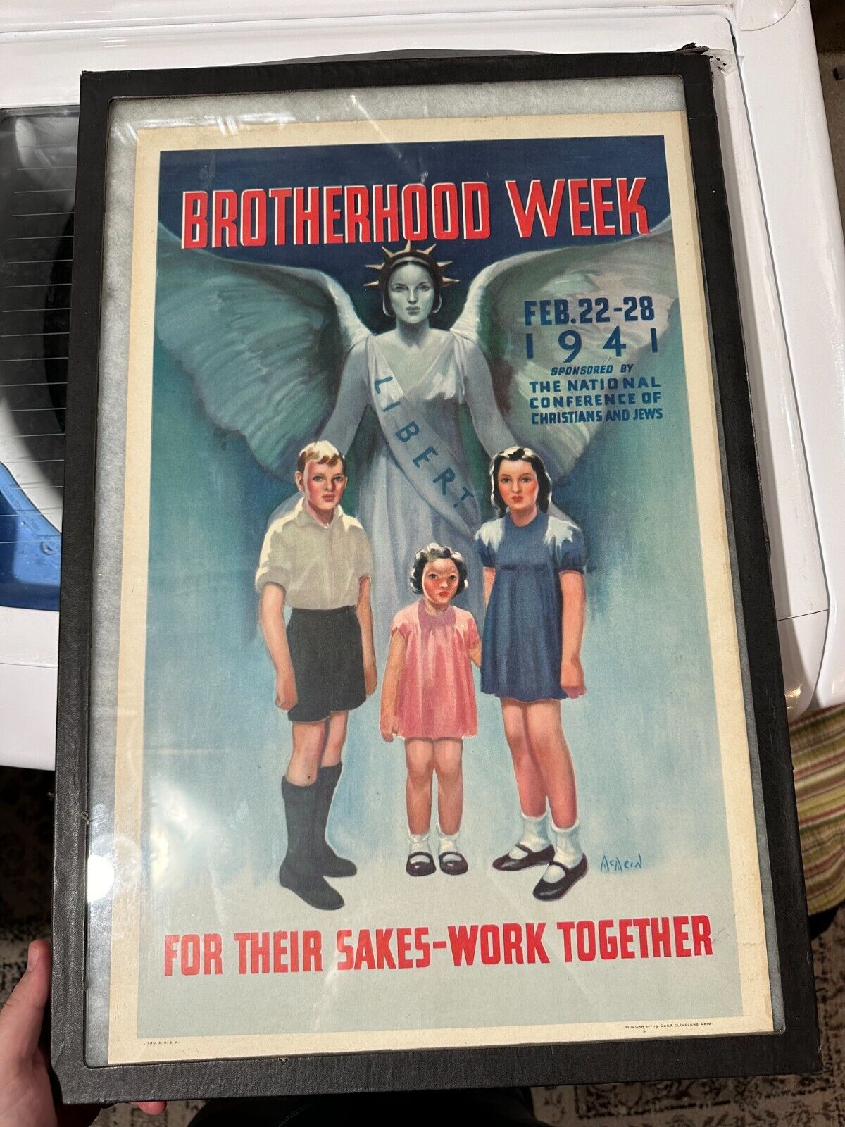 Lady Liberty  Brotherhood week National Conference of Christians and Jews poster