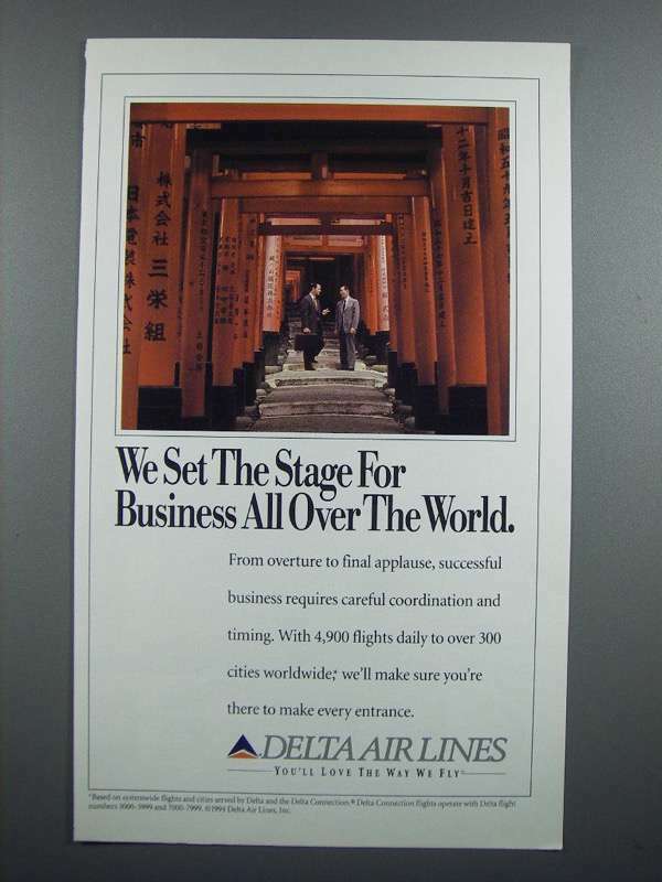 1991 Delta Airlines Ad - We Set The Stage for Business