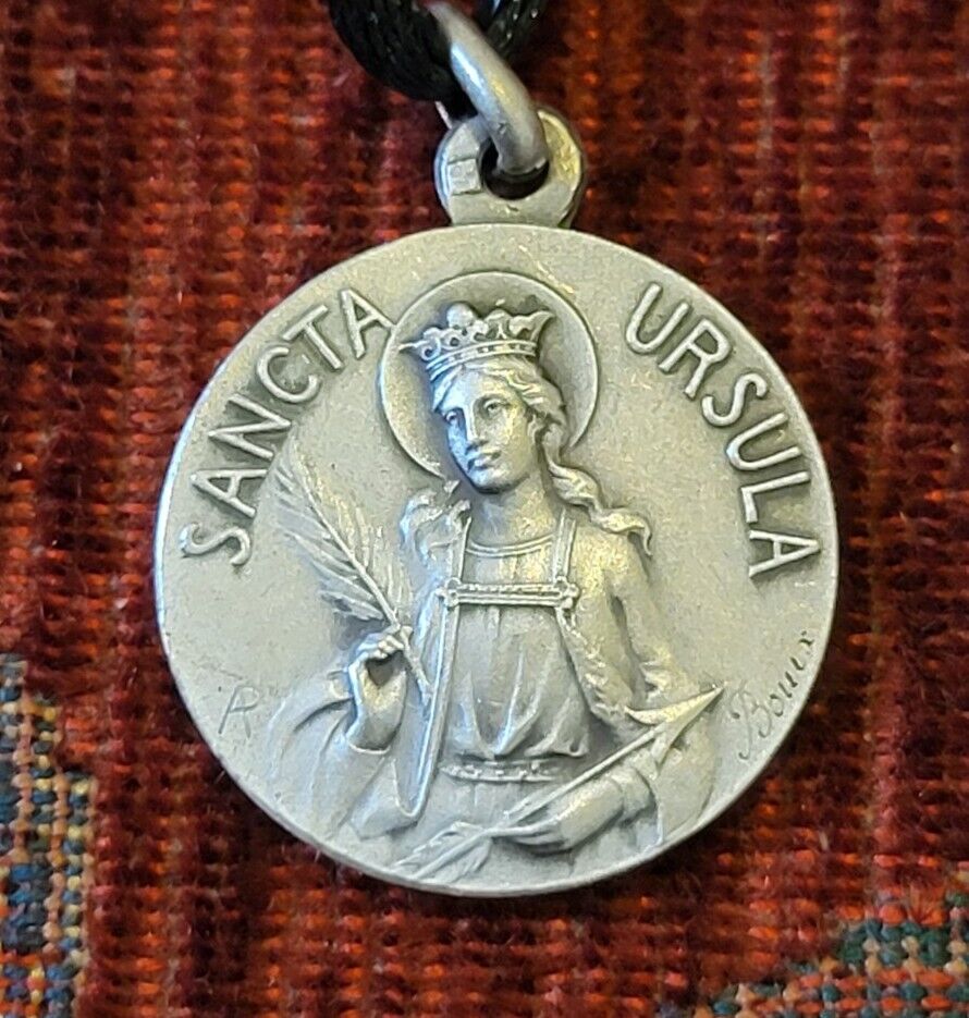 St. Ursula Vintage & New Sterling Medal Catholic France Patron Of Students