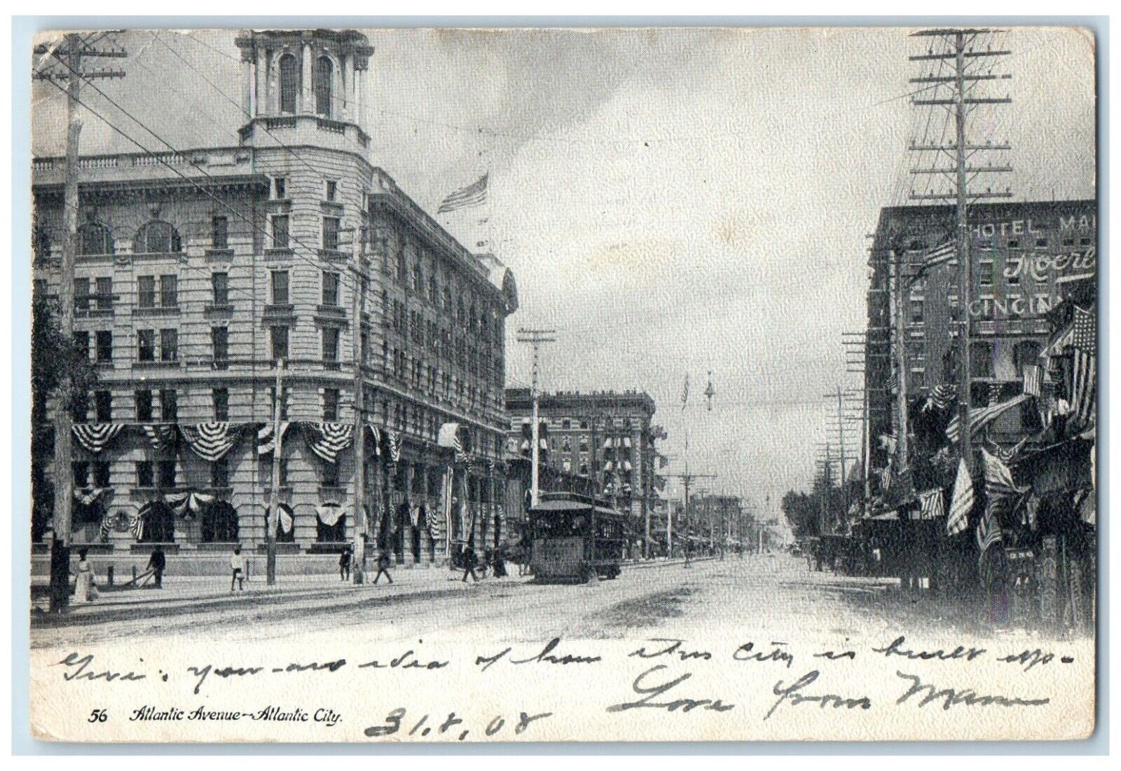 1908 Atlantic Avenue Exterior Building Atlantic City New Jersey Vintage Postcard
