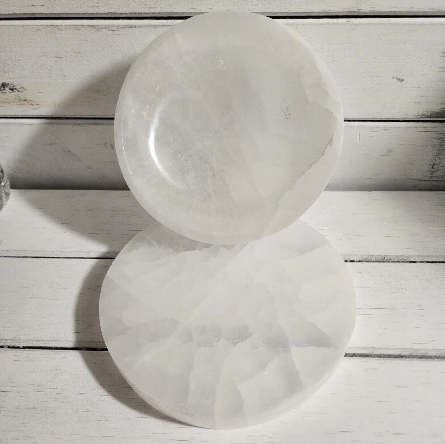 15cm XL Selenite Circle Charging Plate & Bowl for Crystal Cleansing Healing Moro