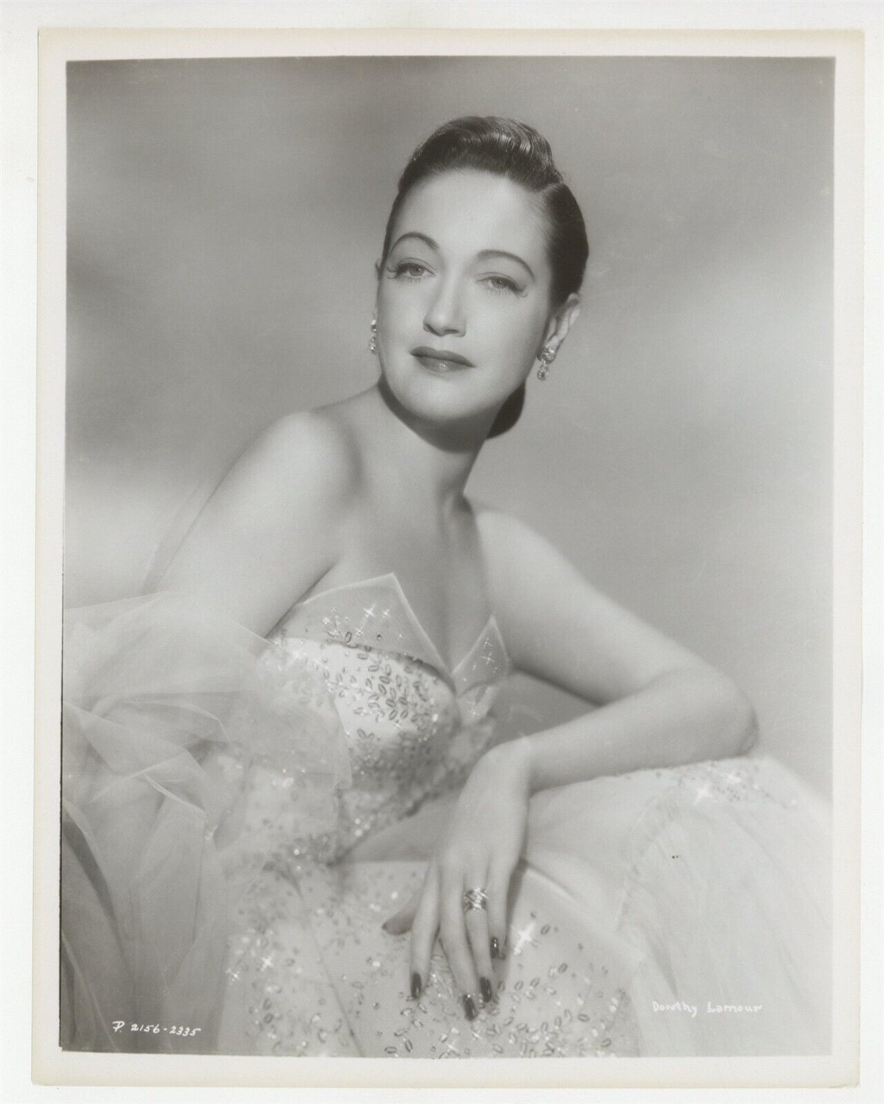 Dorothy Lamour 1950 Original Glamour Portrait Studio Photo Actress J10036