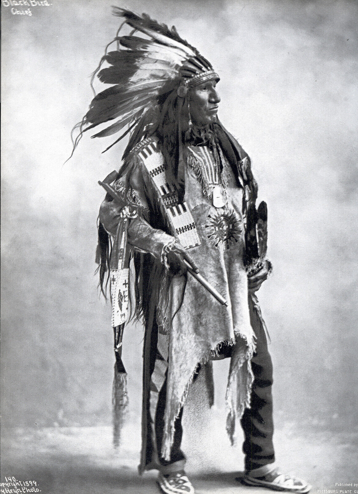 Vintage photograph of Black Bird Chief (c)1899 by Heyn Photo, Omaha