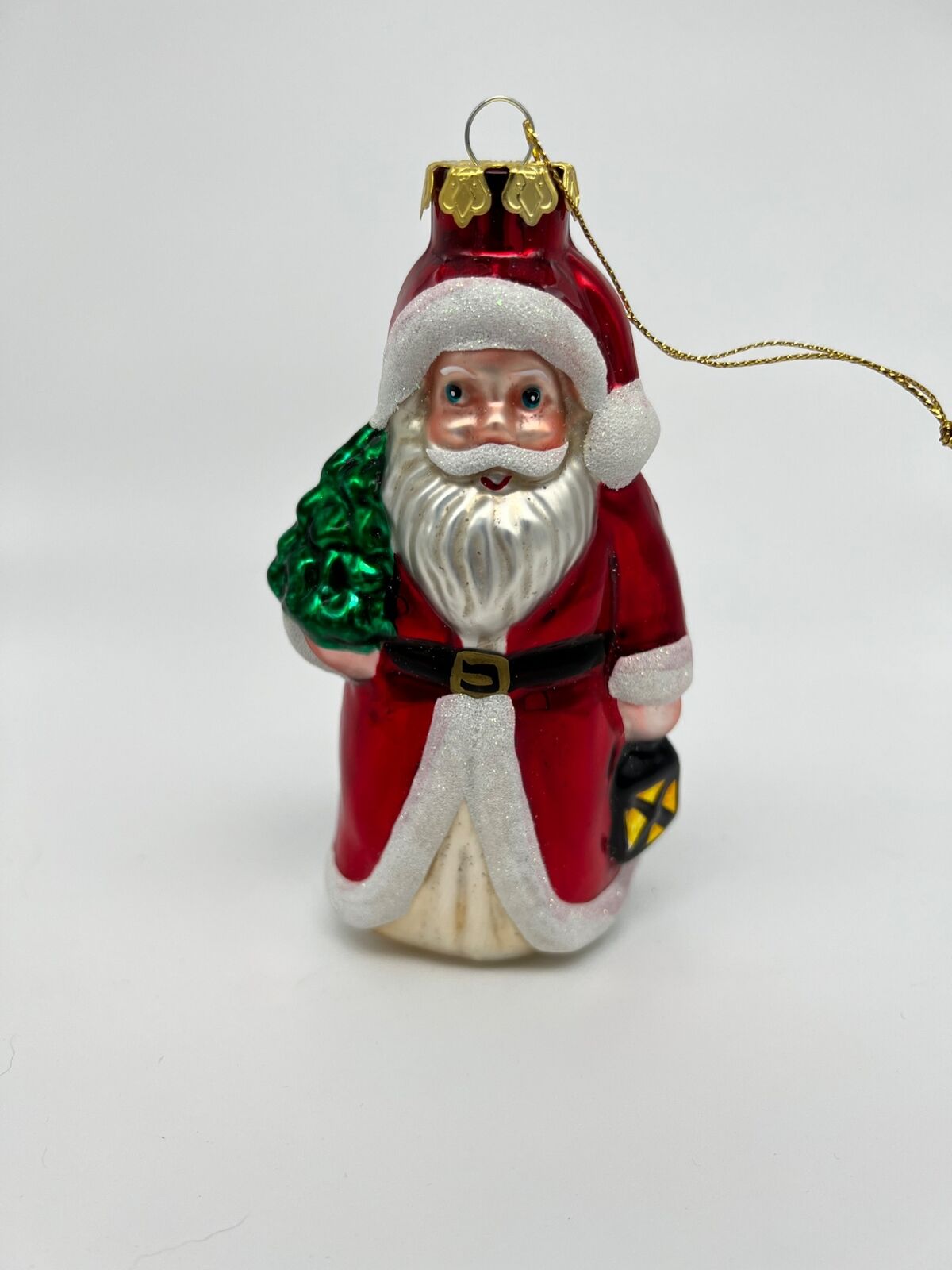 Vintage MERCK’S Glass Ornament | Santa Claus w/ Fir Tree | 2001 | RARE
