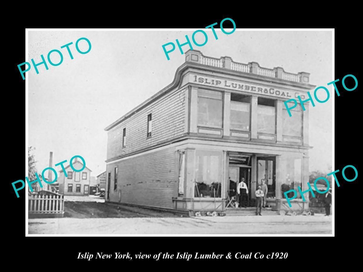 OLD POSTCARD SIZE PHOTO OF ISLIP NEW YORK THE LUMBER & COAL COMPANY c1820