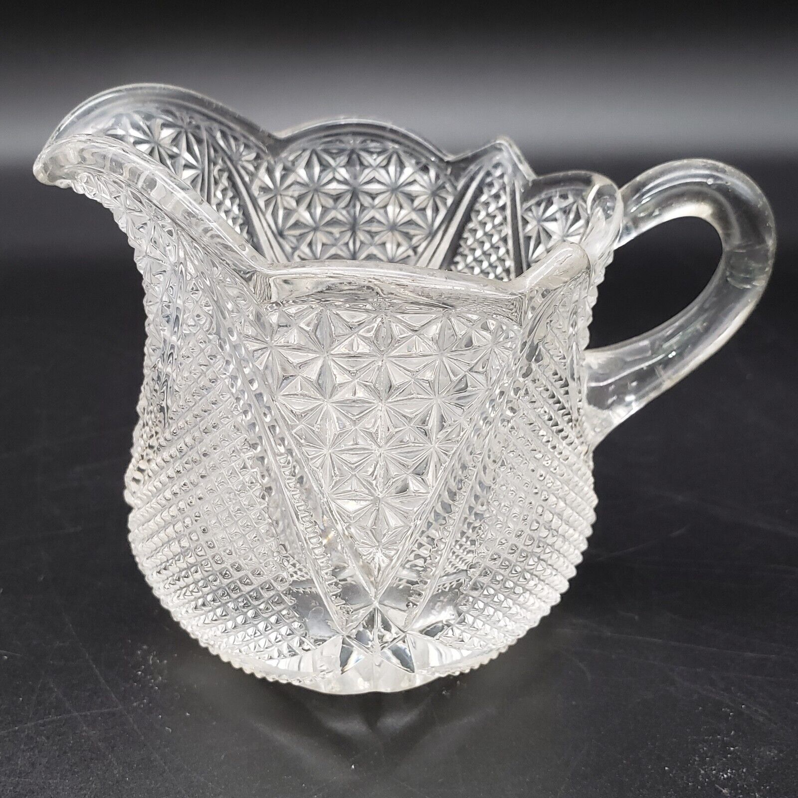 Antique Fandango by Heisey Pressed Glass Creamer Diamonds and Arches 1896-1905