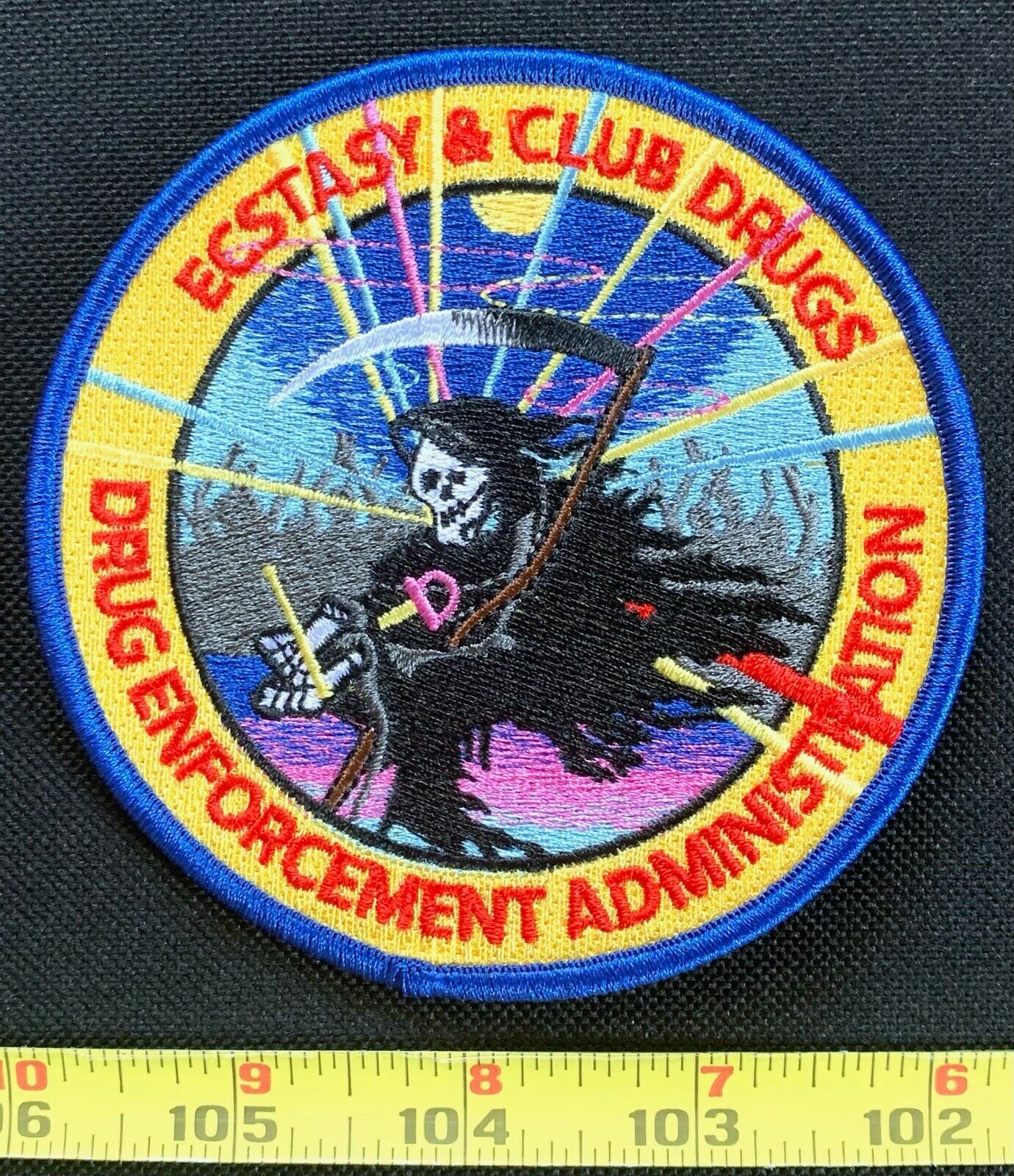 Ecstasy & Club Drugs DEA Embroidered Iron On Patch