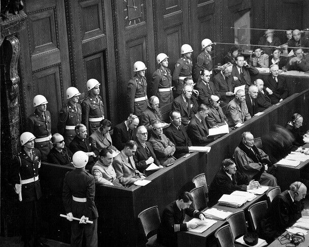 Defeated German officers during the Nuremberg Trials WWII WW2 8x10 Photo 694a