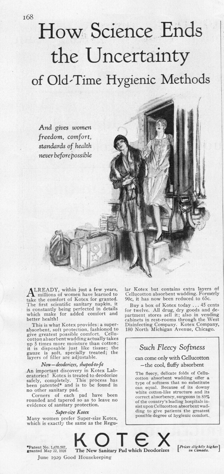 1929 Kotex Tampons Vintage Print Ad Science Ends The Uncertainty
