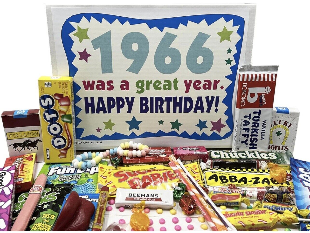 RETRO CANDY YUM ~1966 58th Birthday Gift Box Nostalgic Candy Mix from Childhood