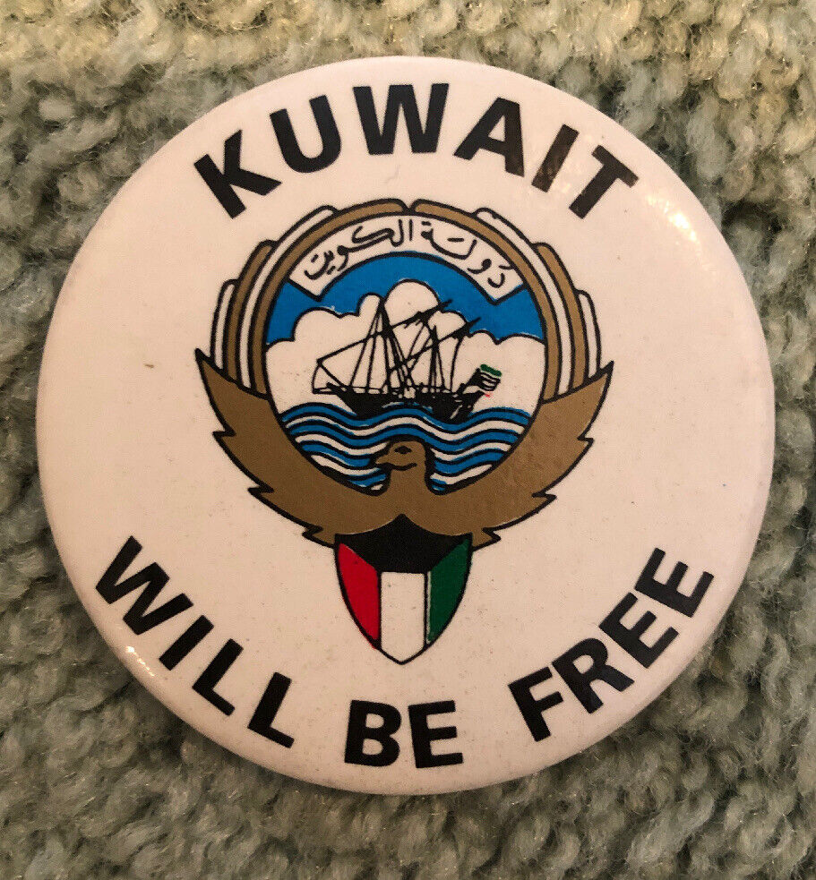 Kuwait Will Be Free Desert Storm Collectible 2” Button