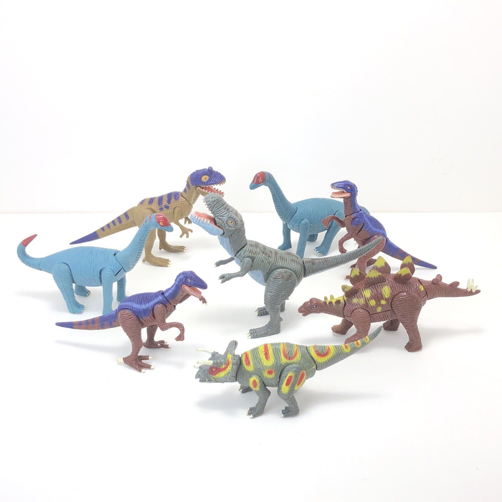 K&M International Dinosaur Lot of 8 Brachiosaurus Allosaurus Velociraptor T Rex