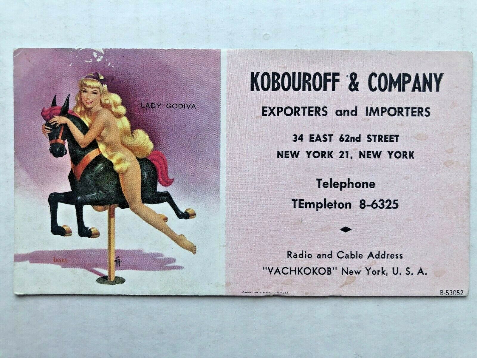 1940's Pinup Girl Advertising Blotter w/ Lady Godiva on Carousel Horse