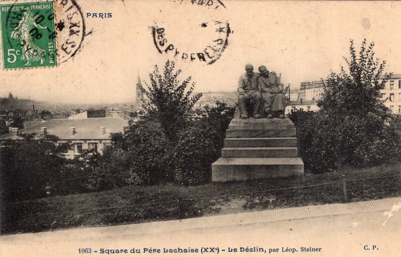 *8520 cpa 75 Paris - Square du Père Lachaise - Le Déclin