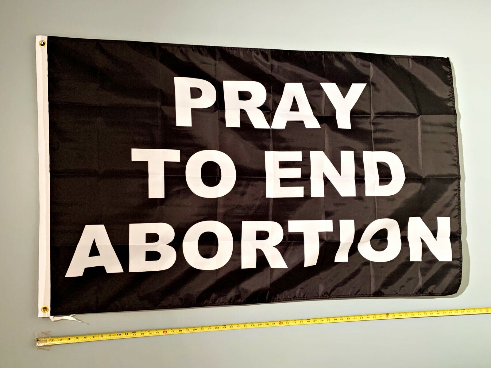 PRO LIFE FLAG *FREE SHIP USA SELLER* Pro Life Pray To End Abortion USA Sign 3x5