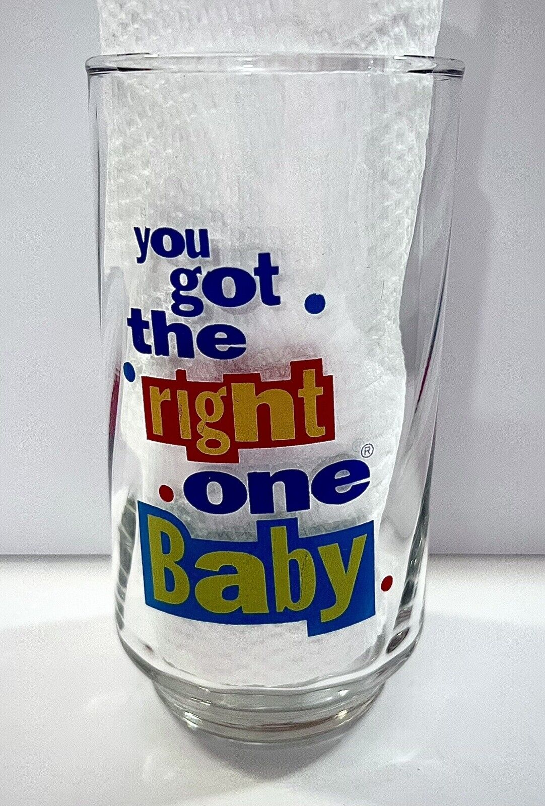 Vintage DIET PEPSI Glass - You Got The Right One Baby Uh Huh - Ray Charles